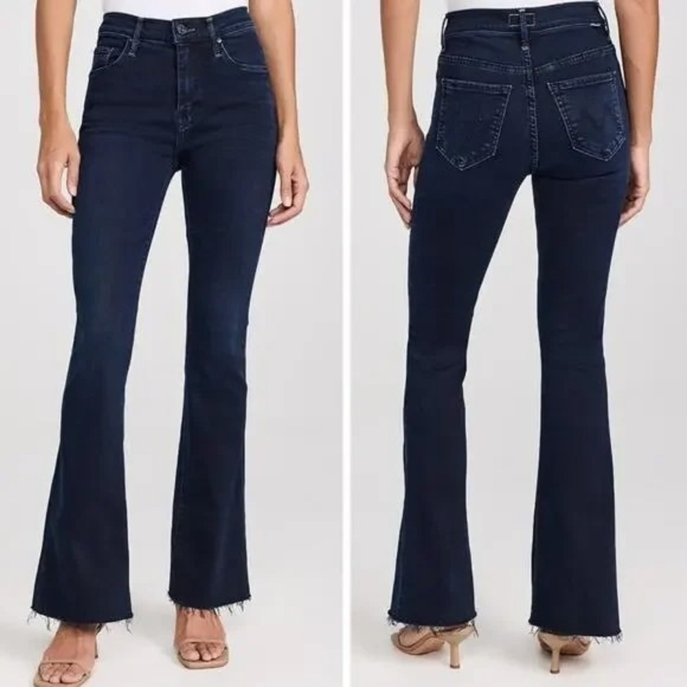 Mother The Weekender Fray Jeans Women's 25‎ Chip On My Shoulder Mid Rise Flare